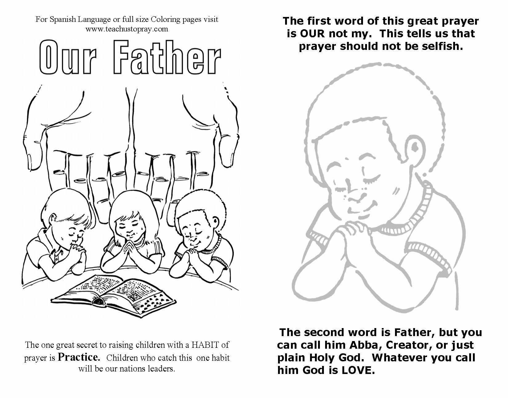Free Lord's prayer take homes, bulletin inserts for children and parents.